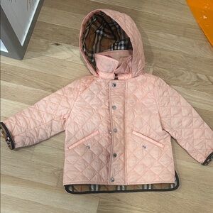 Burberry Kids Peach Quilted Puffer Jacket